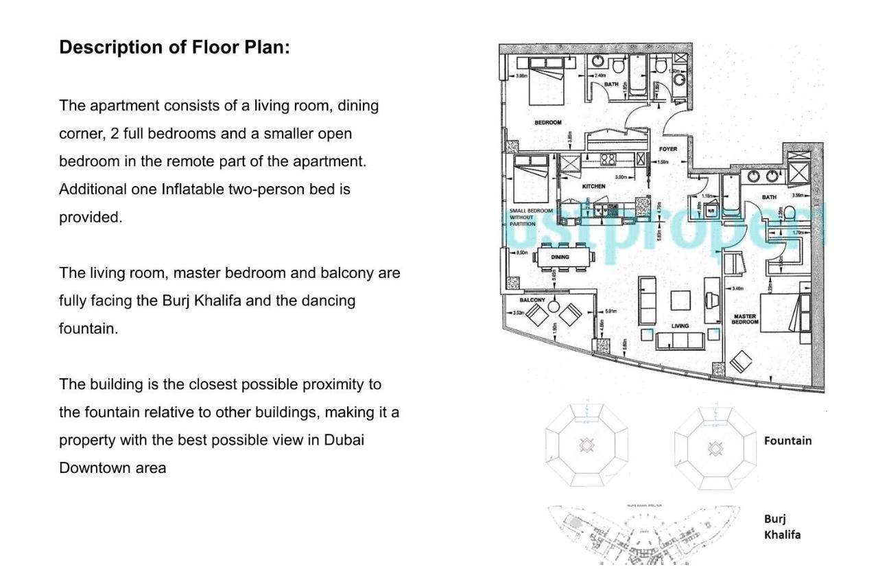 Elite Royal - Full Burj Khalifa & Fountain View - 2 Bedrooms And 1 Open Bedroom Without Partition * Dubaï